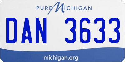 MI license plate DAN3633