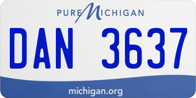 MI license plate DAN3637