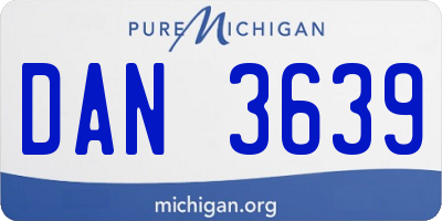 MI license plate DAN3639