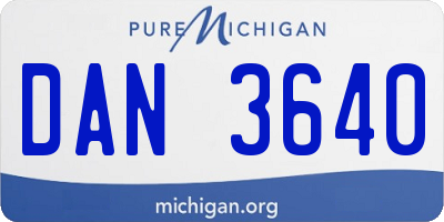 MI license plate DAN3640