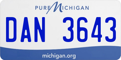 MI license plate DAN3643
