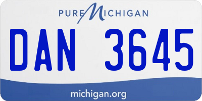 MI license plate DAN3645