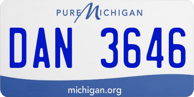 MI license plate DAN3646