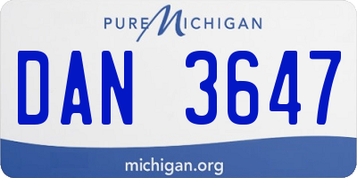 MI license plate DAN3647