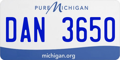 MI license plate DAN3650