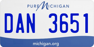 MI license plate DAN3651