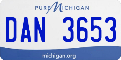MI license plate DAN3653