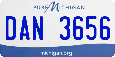 MI license plate DAN3656