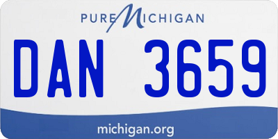 MI license plate DAN3659