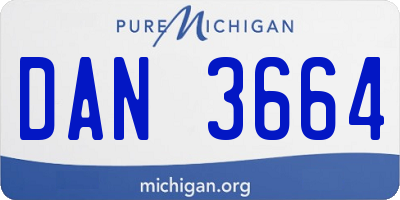 MI license plate DAN3664