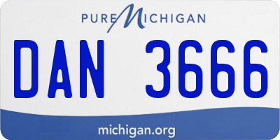 MI license plate DAN3666