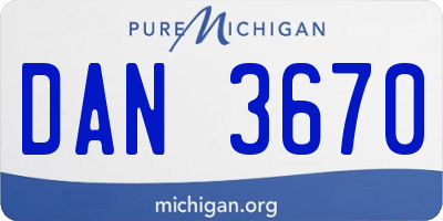 MI license plate DAN3670