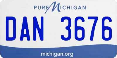 MI license plate DAN3676