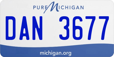 MI license plate DAN3677