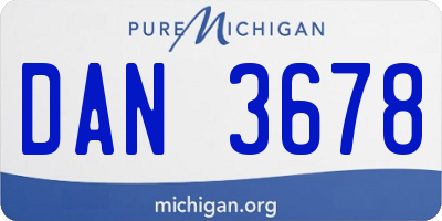 MI license plate DAN3678