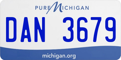 MI license plate DAN3679