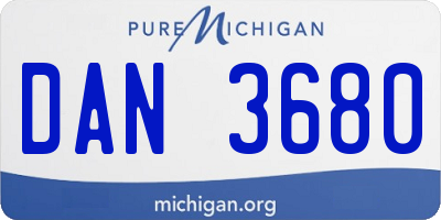 MI license plate DAN3680