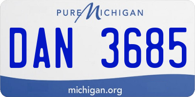 MI license plate DAN3685