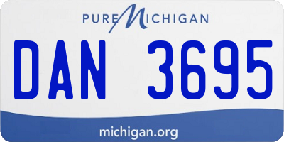 MI license plate DAN3695