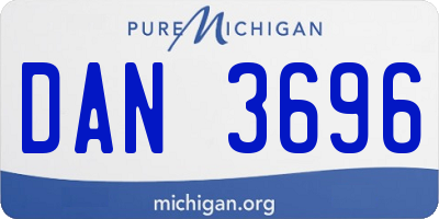 MI license plate DAN3696