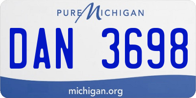 MI license plate DAN3698