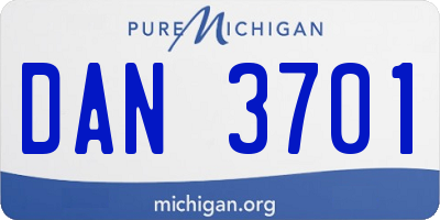 MI license plate DAN3701