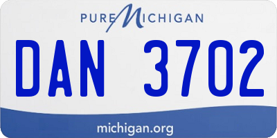 MI license plate DAN3702
