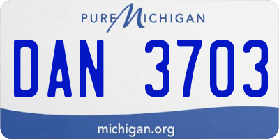 MI license plate DAN3703