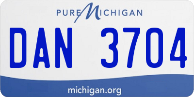 MI license plate DAN3704