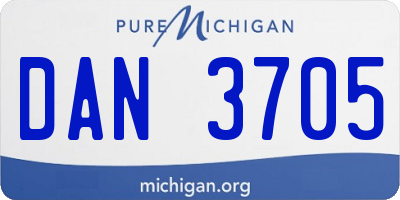 MI license plate DAN3705