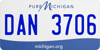 MI license plate DAN3706