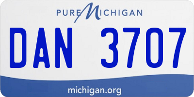 MI license plate DAN3707