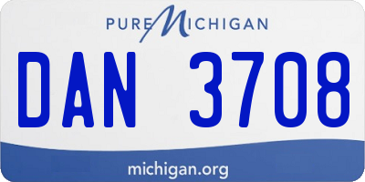 MI license plate DAN3708