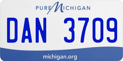 MI license plate DAN3709