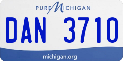 MI license plate DAN3710