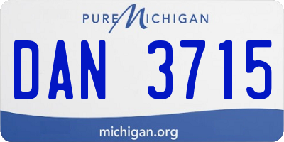 MI license plate DAN3715