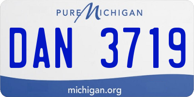 MI license plate DAN3719