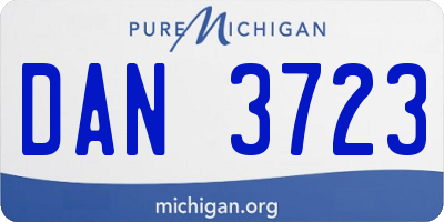 MI license plate DAN3723