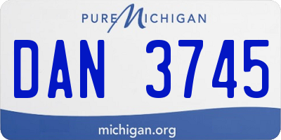 MI license plate DAN3745