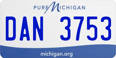 MI license plate DAN3753