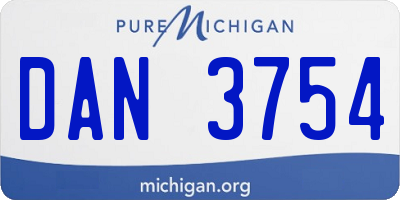MI license plate DAN3754