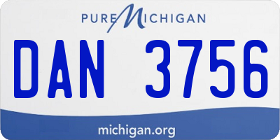 MI license plate DAN3756