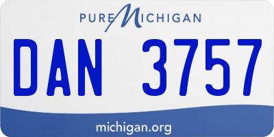 MI license plate DAN3757