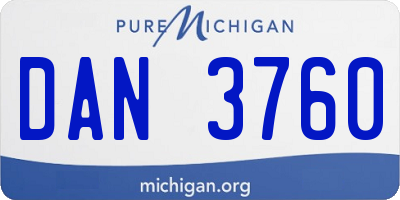 MI license plate DAN3760