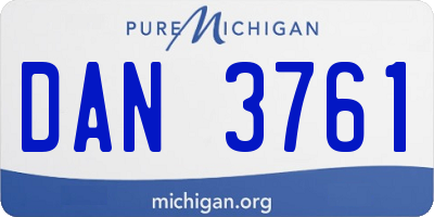MI license plate DAN3761