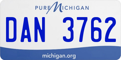 MI license plate DAN3762