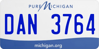 MI license plate DAN3764