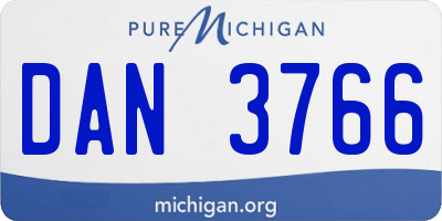 MI license plate DAN3766