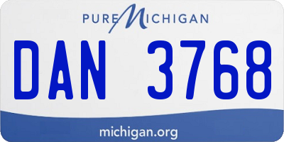 MI license plate DAN3768