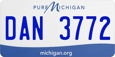 MI license plate DAN3772